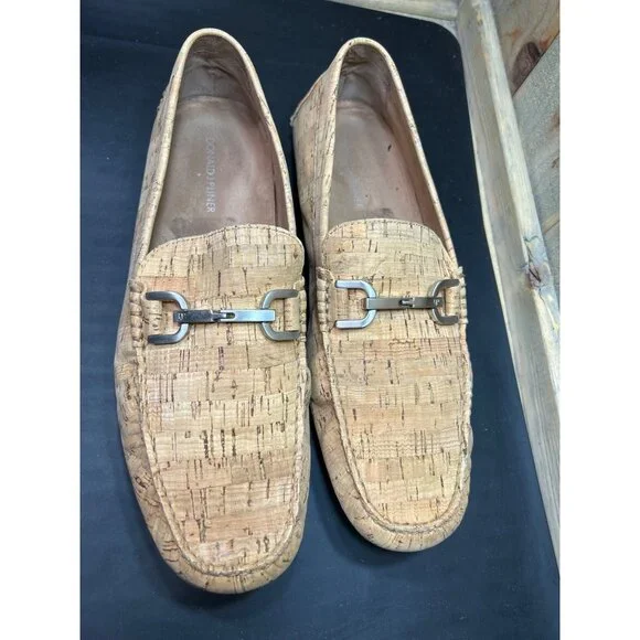 Donald J Pliner VIRO Cork Loafers Size 10 Natural Brown With  display picture 3